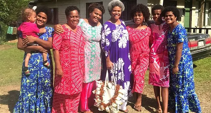 Lenora Qereqeretabua (middle) with women of Waivaka Village in Namosi following the launch of Domoika Adventures. Photo: Frederica Elbourne