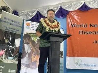 Director of Pacific Technical Support and World Health Organization Representative to the South Pacific Mark Jacobs on February 20, 2026.