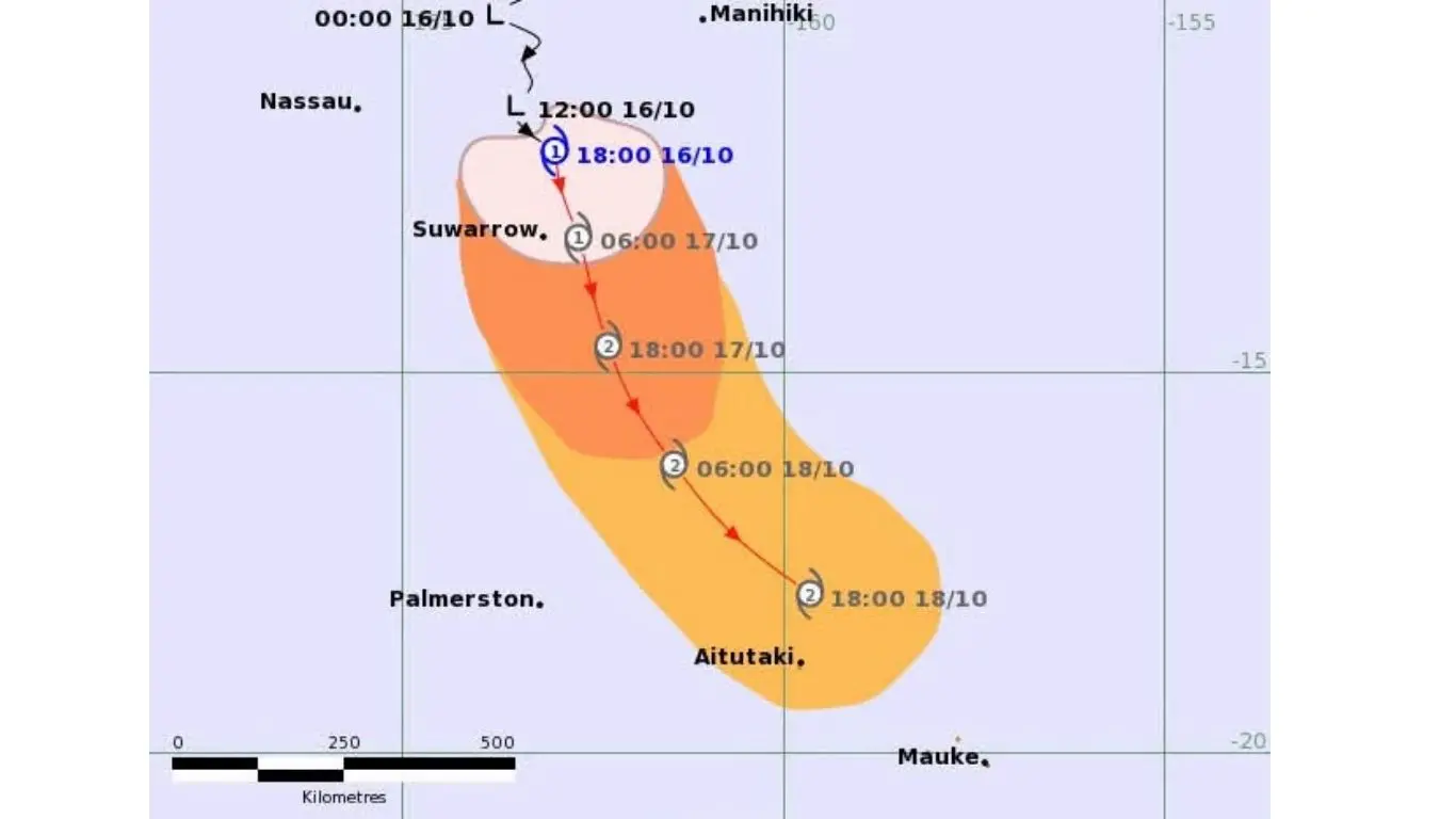 The forecast path of TC Wati.