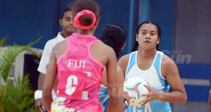 Punjas Thunderbirds Goal Attack, Elina Drikibau, looks for support during their match against Digicel Lightning at the FMF Gymnasium, Suva, on October 24, 2020. Photo: Ronald Kumar