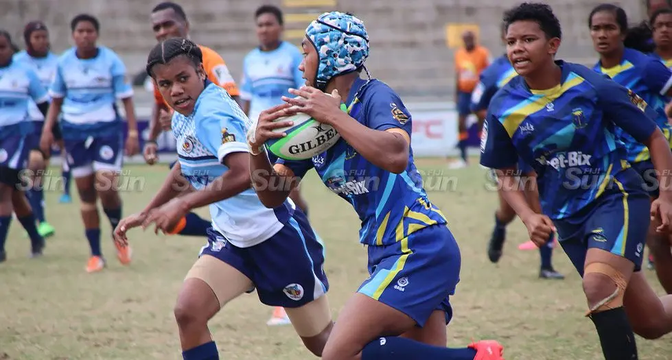 Natabua High School Under-18 girls on attack against Nasinu Secondary School at the HFC Bank Stadium, Suva, on August 9, 2024.  Photo: Asenaca Ratu