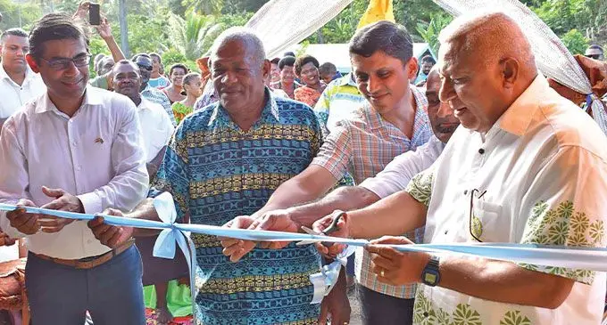 Prime Minister Voreqe Bainimarama opening the Nananu Standardised Roadside Stall on September 16, 2022. Photo: Nacanieli Tuilevuka
