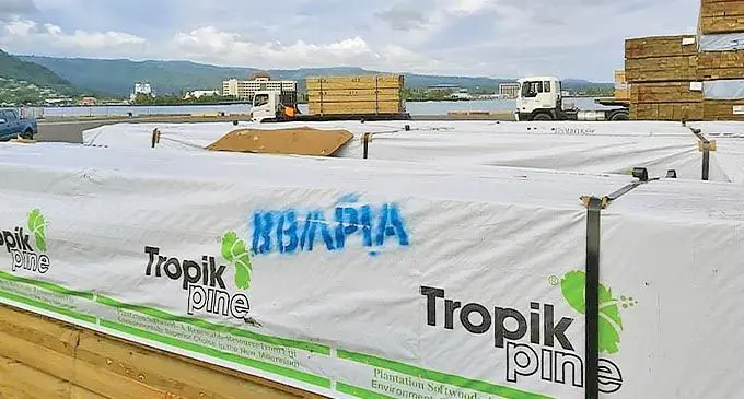 Tropik Pine timber ready for shipment in Lautoka.