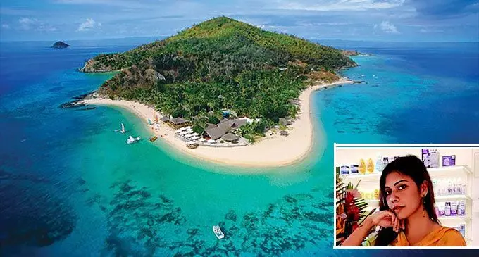 Castaway Island in the Mamanuca Group. INSET: Shazia Nisha.