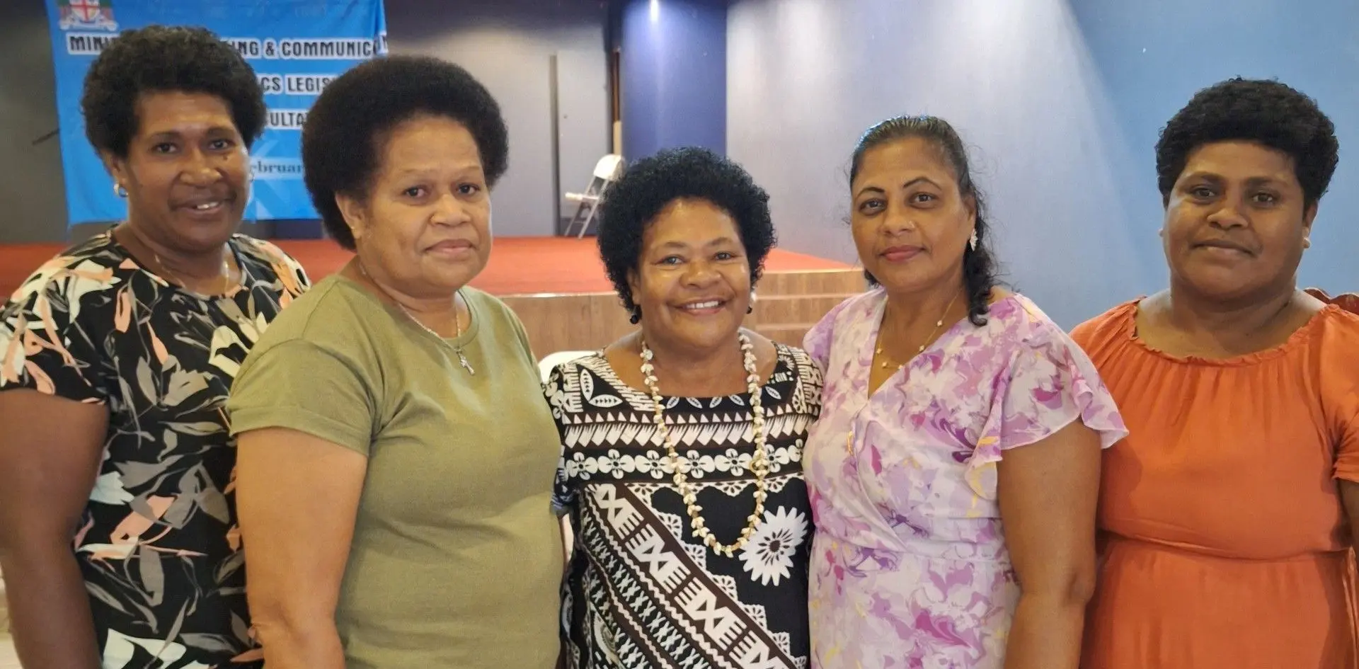 Representatives of the Vatulaulau Crime Prevention Committee and manager of the Vatulaulau Early Childhood Education Centre Salaseini Kacia, with the participants at the draft Counter-Narcotics Law consultation in Ba. 