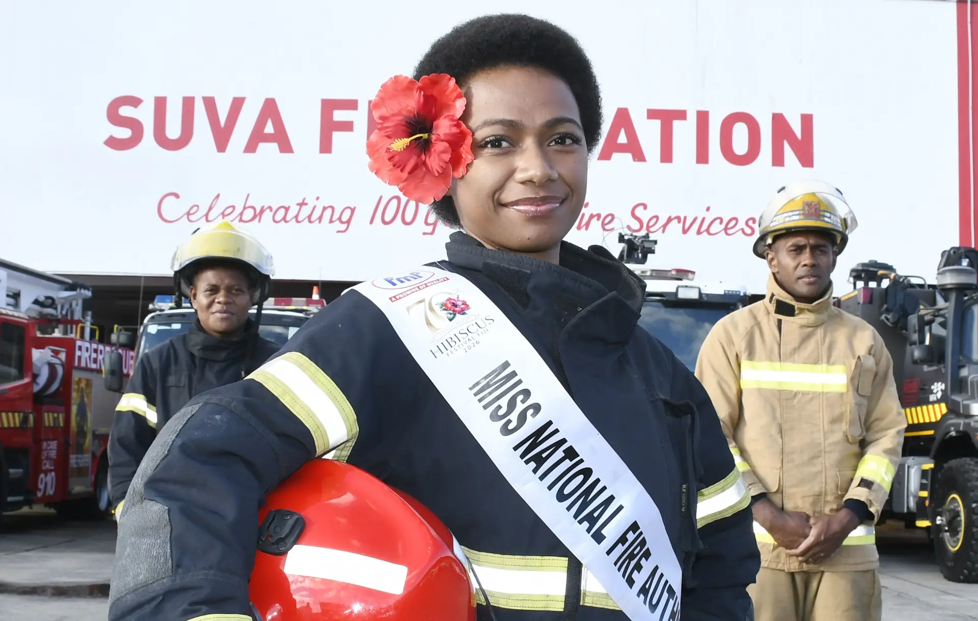 Miss National Fire Authority at this years Hibiscus Festival Temalesi Vakalawa Alutakua.