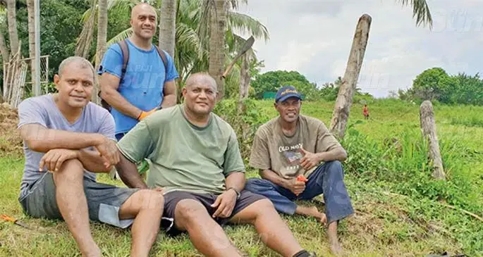 The members of the Providing Young Generation Movement in Every Society (PYGMIES) group. From left: Jone Sovui, Anare Tokalau (back), PYGMIES founder, Josateki Labalaba and Pauliasi Tavakece out doing community work in Lovu, Lautoka on February 21, 2021. Photo: Nicolette Chambers