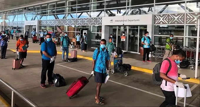 182 Fijians departed the Nadi International Airport for Australia to start work under the Pacific Labour Scheme. Photo: Australian High Commission Suva