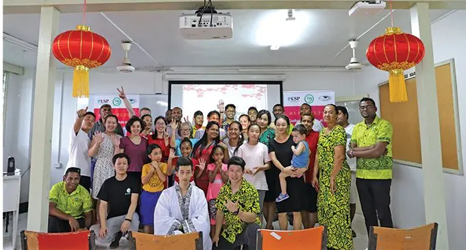 Staff of Confucius Institute with some of their students and friends during the Spring Festival celebration on February 15, 2019. Photo: Confucius Institute