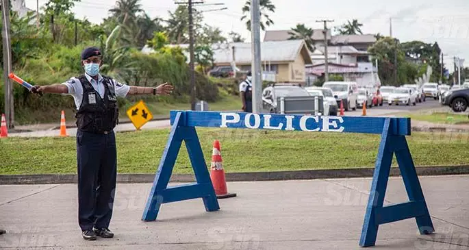 More checkpoints than usual were set up in the Suva containment area on the May 24, 2021. Photo: Leon Lord