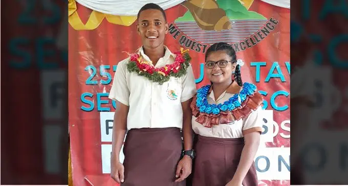 Newly inducted heads of South Taveuni Secondary School Paula Seruvatu and Hrishita Narayan in Taveuni on March 3, 2023.