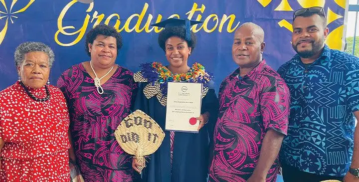 Alesi Kacivitale, with her family members. Photo: Ronald Kumar