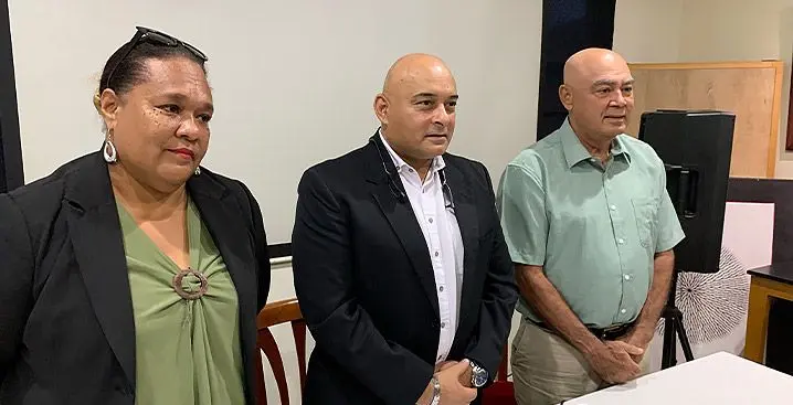 From left: FBC Board members Mereoni Duaibe, Ajay Amrit and Cecil Browne. Photo: Leon Lord