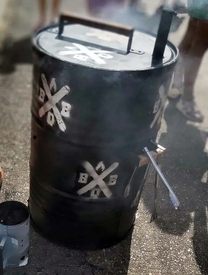 Drum smoker used by Spitroast Fiji