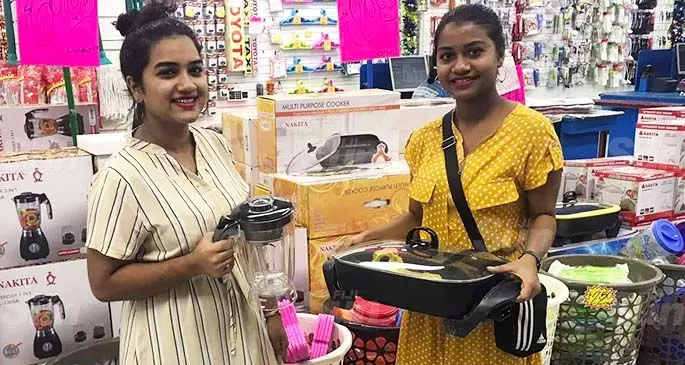 Sheemal and Shayal Kumar at Rups Big Bear store in Suva on May 8, 2020. Photo: Lusiana Tuimaisala