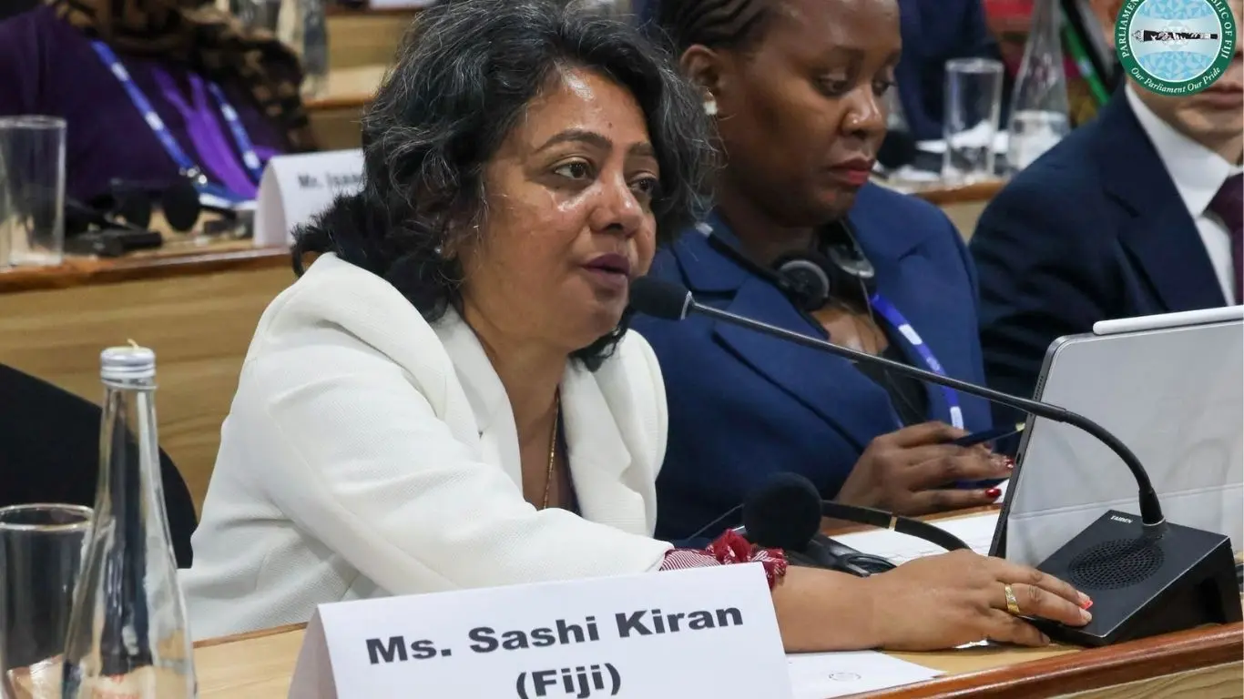 Minister for Women, Children and Social Protection, Sashi Kiran participated in the Science and Technology Working Group discussions at the 153rd Inter-Parliamentary Union (IPU) Assembly. Photo: Parliament of the Republic of Fiji 
