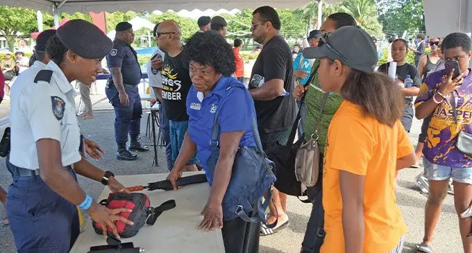 Police officers came in full force at the HFC Stadium on April 28, 2023. Photo: Ronald Kumar