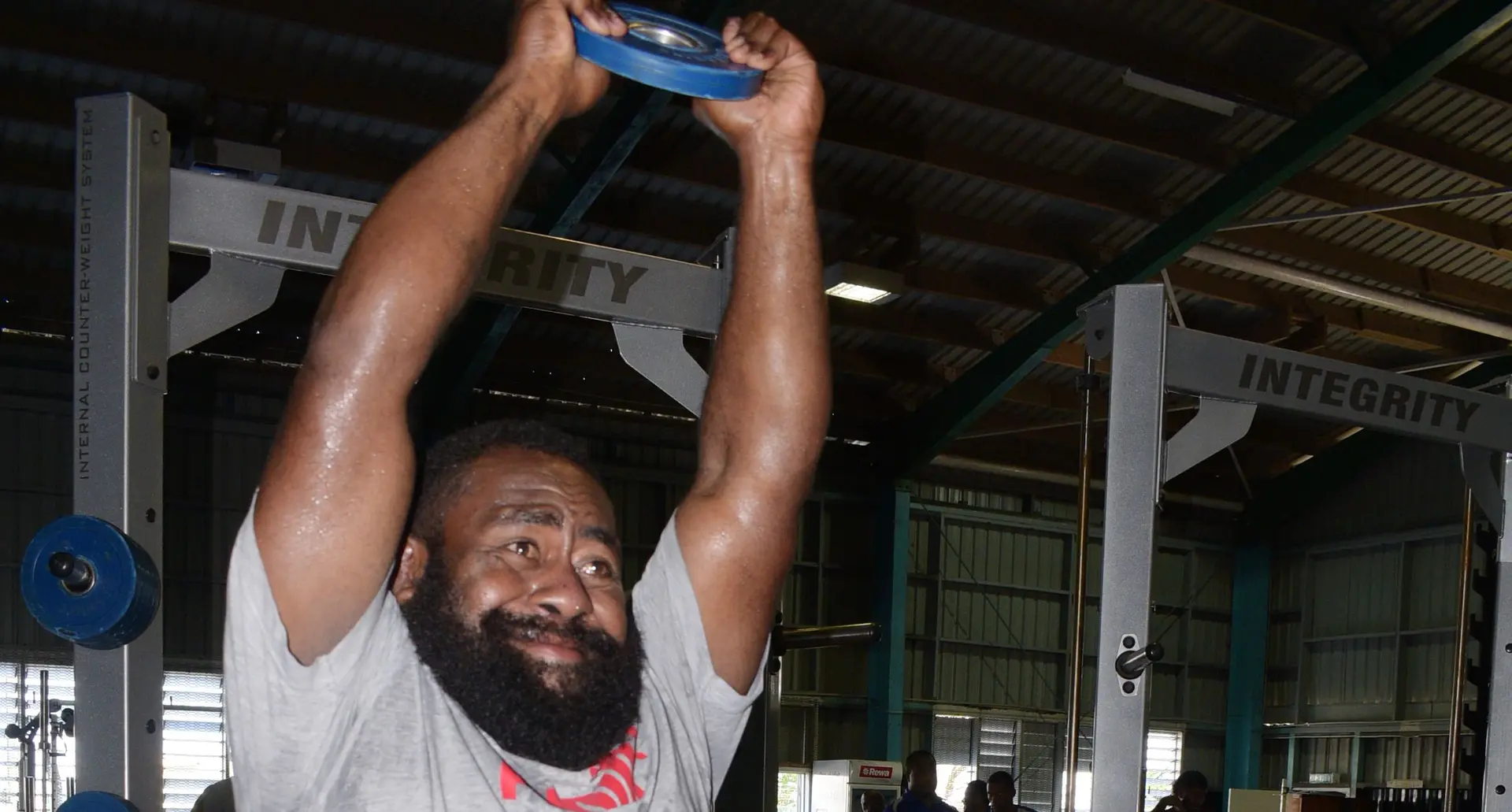 Suva’s tight head prop, Manasa Saulo, train at the High Performance Unit Gym, in Laucala, Suva on November, 10, ,2020. Photos: Ronald Kumar