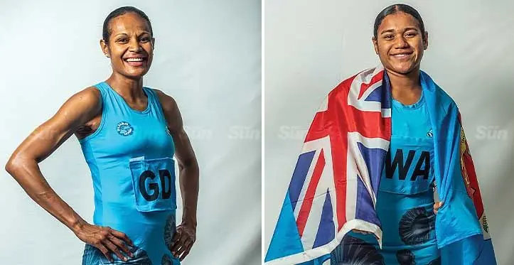 UK-based Fiji Pearls defender Vakaoca Bolakoro (left) and youngest squad member Elina Drikibau. Photo: Leon Lord