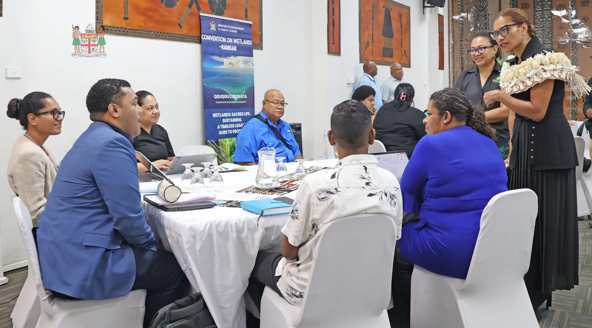Minister of Environment and Climate change interacts with participants at the National Inception Workshop for Fiji’s Seventh National Report (7NR) to the Convention on Biological Diversity in Suva on April 23, 2026.