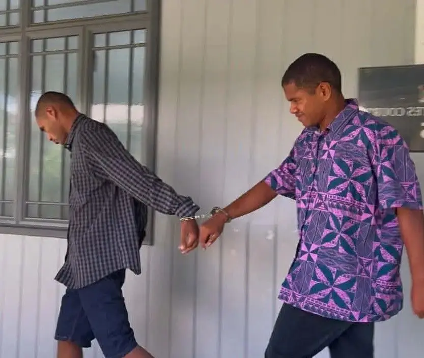 Lagani Rabukawaqa, 23 and Saimoni Macedru outisde the Suva Magistrate Court