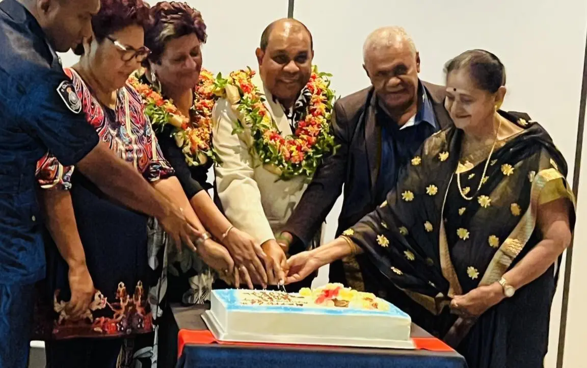 Officer in charge Nadi ASP Leone Vurukania, Trustee Titilia Saurara, Bula Festival trust president Salome Williams, Fiji Airports CEO Mesake Nawari, Nadi Town Council administrator chair Salacieli Raiwalui and trustee Sushila Ramesh. Photo: Waisea Nasokia.