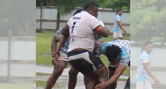 Nadroga on attack against Ram Sami Suva in their Skipper Fiji Rugby Championship clash at Lawaqa Park, Sigatoka, this afternoon. Photo: FRU Media