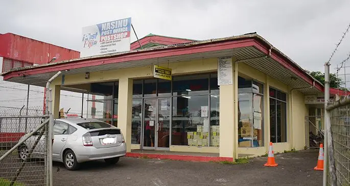 The rear door of Nasinu Post Office was allegedly damaged  in an attempt to broken into the office on May 21, 2020. Photo: Ronald Kumar.