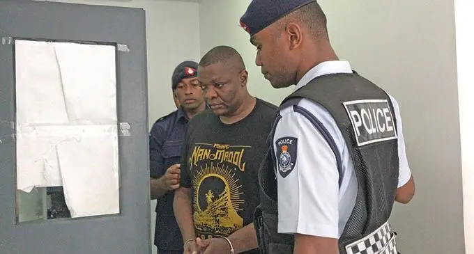 Kiala Marcellino Penakoy Henri Lusaka outside the High Court in Suva on April 9, 2021.  Photo: Ashna Kumar