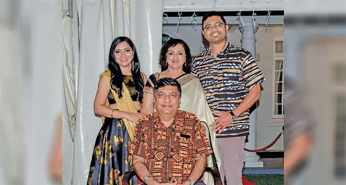 The new Minister for Sugar and Multi-Ethnic Affairs Charan Jeath Singh (seated), with his wife Dr Swaran Nandita Singh, daughter Namrata Charan Singh and son in-law Dr Minesh Prakash in Suva earlier this year.