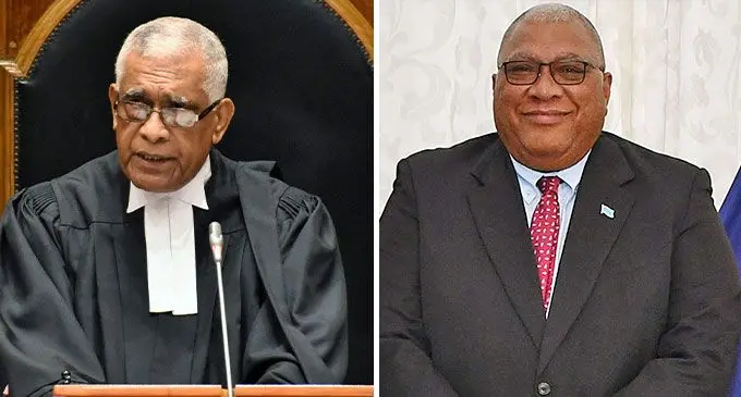 Speaker of Parliament Ratu Naiqama Lalabalavu and Ratu Wiliame Maivalili Katonivere.