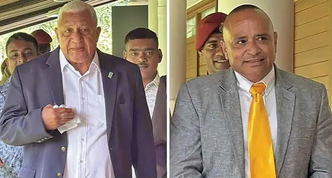 Former Prime Minister Voreqe Bainimarama and former Police Commissioner, Sitiveni Qiliho.