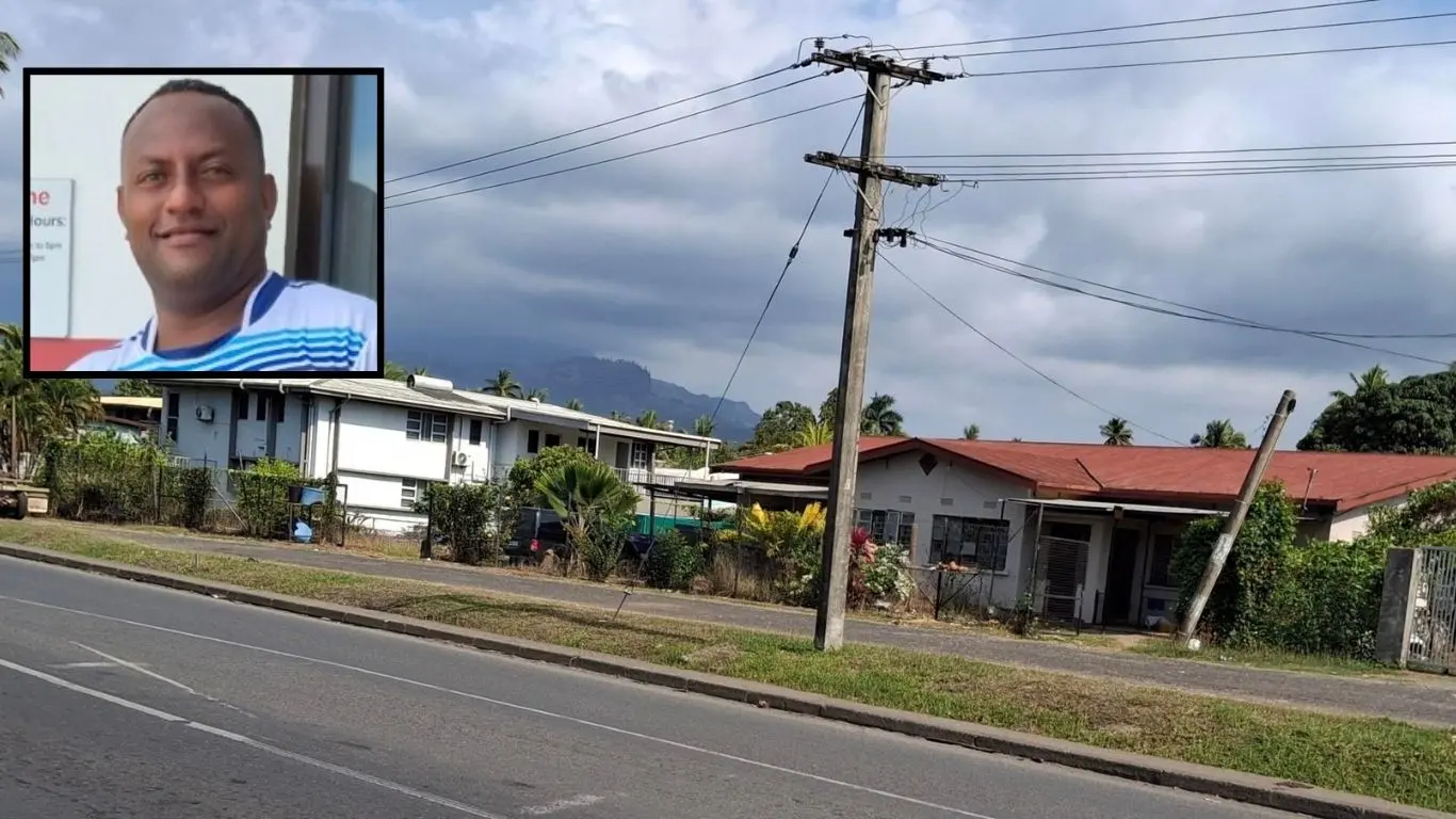 The area where the body of Sailosi Delana was found last Sunday morning. Inset: Deceased Sailosi Delana whose body was found in a drain at Kadavu Street near the Vunato Bridge in Lautoka.