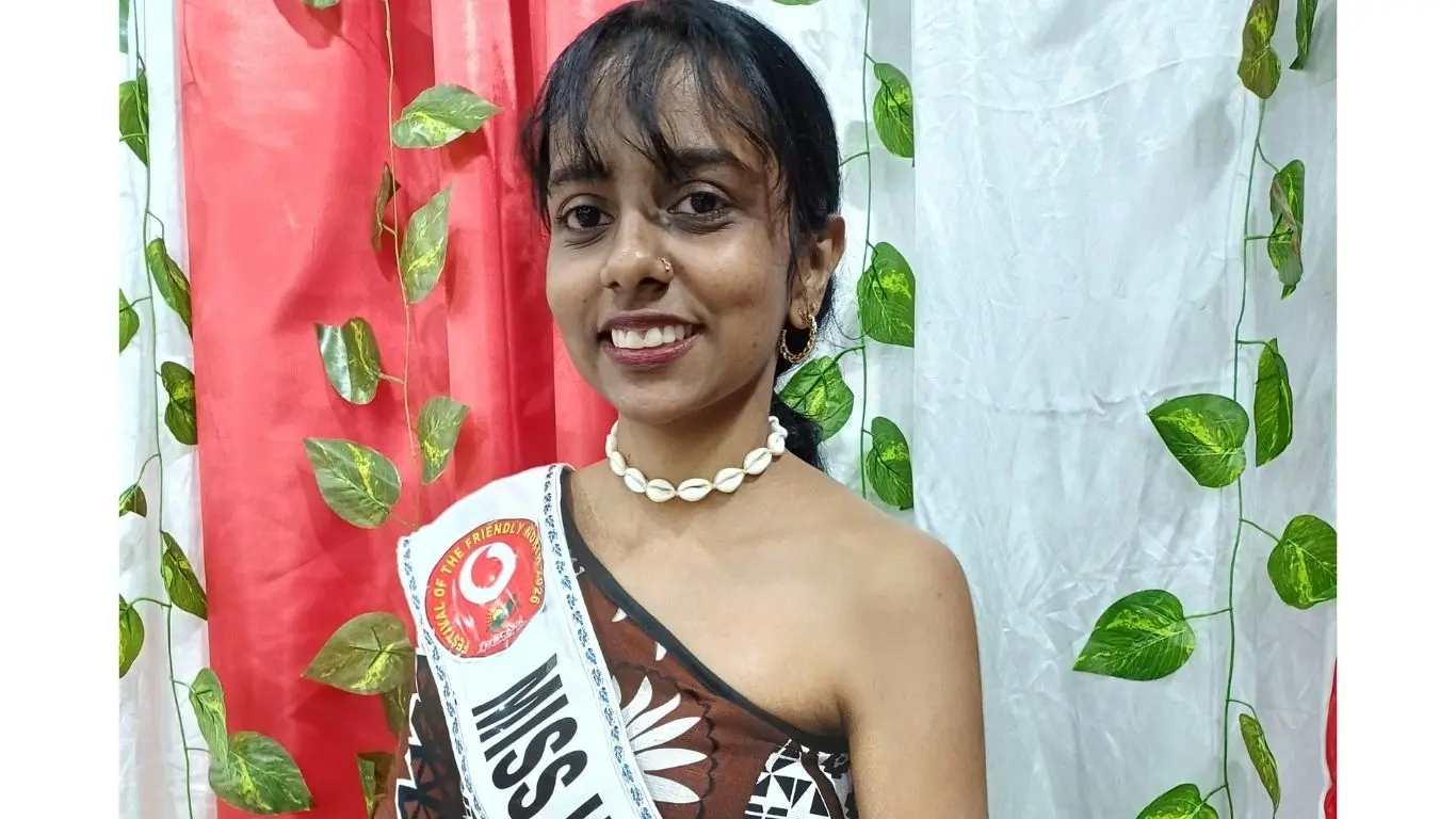 Ria Rishani Prakash vying for Miss Vodafone Festival of the Friendly North title in Labasa on August 8, 2026.