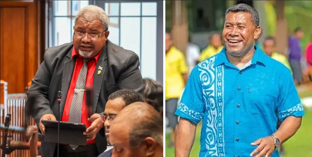 Minister for Youth and Sports Jese Saukuru and Waisale Serevi.