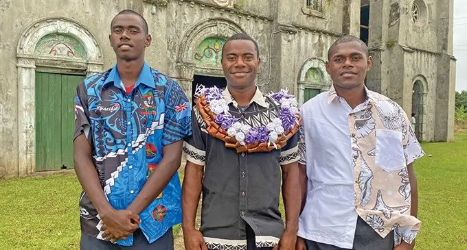 Youth cadets, 20 year old Maciusela Vakabuto (center) with 18 year old Vitori Kaveni (left) and 21 year old Taniela Joji (right). Photo: Kelera Tuisawau
