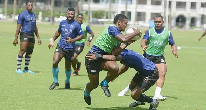 The Fijian 7s rugby side training at Albert Park. Photo: Ronald Kumar
