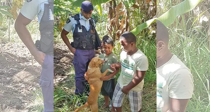 The Police Inspector who assisted in rescuing two boys’ pet dog in Lautoka. Photo: Mohammed Shaheez Khan