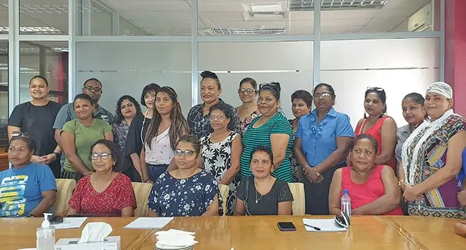 Business Flea Market operators during the business information session at PFK Aliz Pacific on April 20, 2023 .  Photo: Shreeya Verma