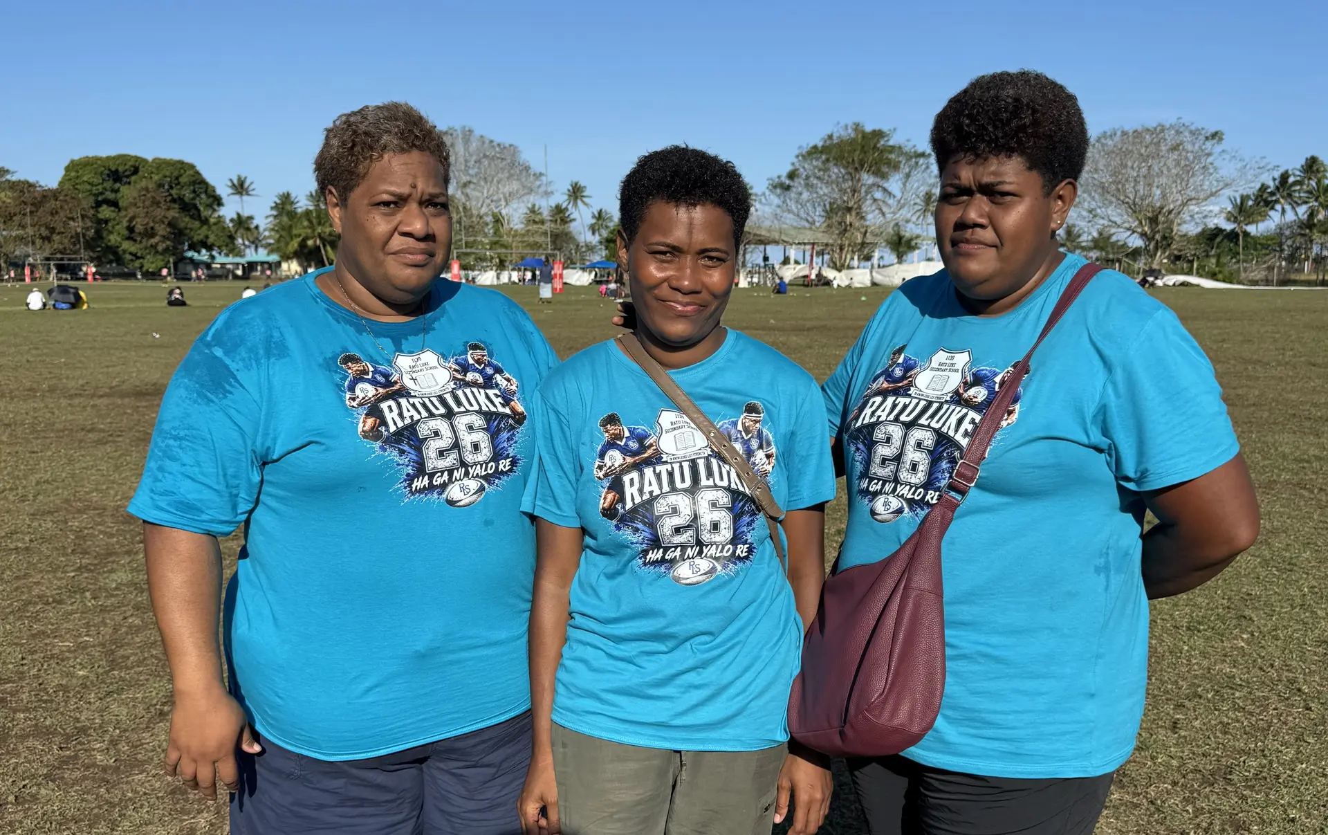 From left: Ratu Luke Secondary School Under-18 assistant coach Salanieta Vaniqi, manageress Rosemary Korovulavula and head coach Mereseini Davui-Nainima at the Suva Grammar School grounds on August 1, 2026. Photo: Sereana Salalo-Baleiwai