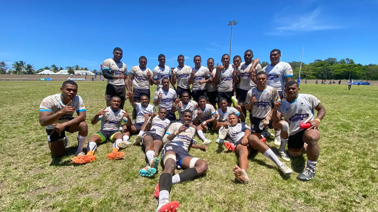 Nadroga Under-20 rugby team after their quarterfinal win in Sigatoka on October 17, 2026. 