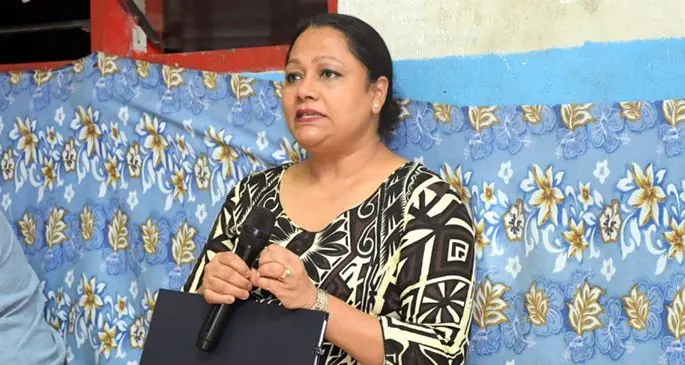 Minister for Housing Premila Kumar at the Wakanisila Settlement in Kalabu on July 21, 2020.