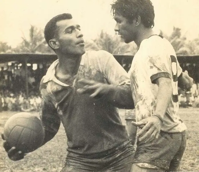 Krishna Chetty (right) playing for Suva.