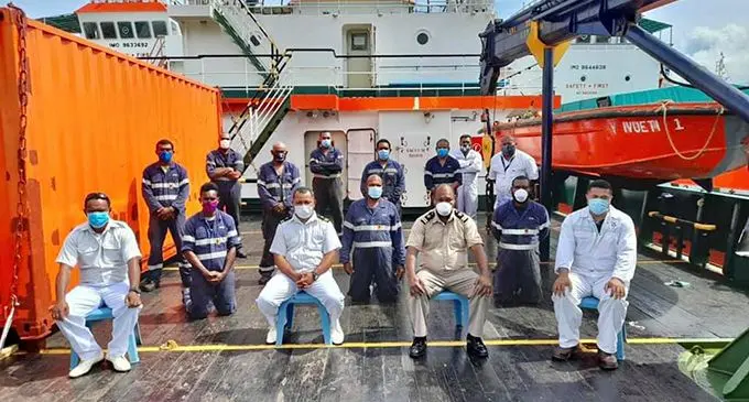 The MLC Veivueti crew ready to depart for Lautoka.