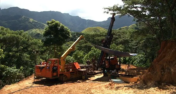 A drill team at the Tuvatu Gold Project in Sabeto, Nadi.