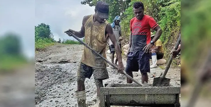 Instead of waiting for government to come and upgrade the road we have poured cement in some places to make travelling easier and better in the sense that we save a lot of time.