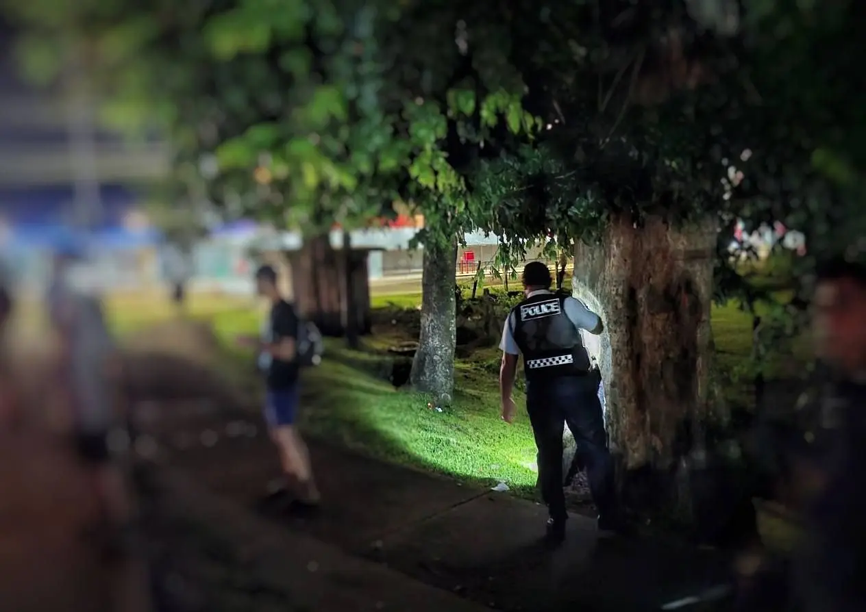 Police officers on beat patrol during the festive season.