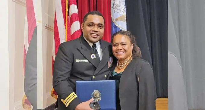 Lieutenant-Commander Osea Natuva and his wife Mere Vunimo.  Photo: RFMF 