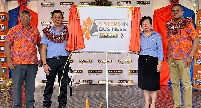 Courts Head of Business Development Anil Senewirante, SPBD General Manager Elrico Munoz, Vision investment Fiji chief operating officer Sanjesh Prasad, SPBD Director Lorraine Seeto.