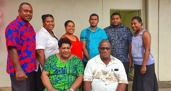 From left: Family Foods Directors Kelera Kalioni (third from left), Tale Kalioni (fourth from left) with family members in front of their new supermarket Family Foods in Kinoya on November 7, 2019.